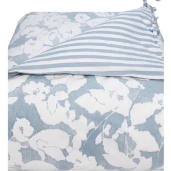Ralph Lauren Willa chambray white striped and floral print pillowcase - Picture 7 of 11